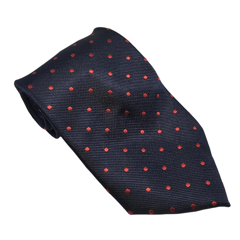 Equetech Adults Polka Dot Show Tie - Navy/Red