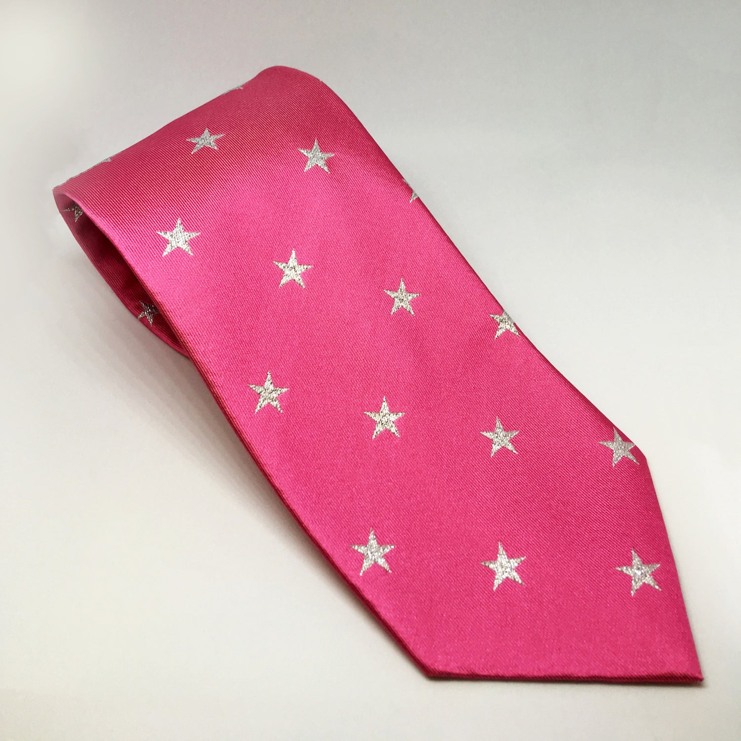 Equetech Stars Show Tie - Fuchsia/Silver