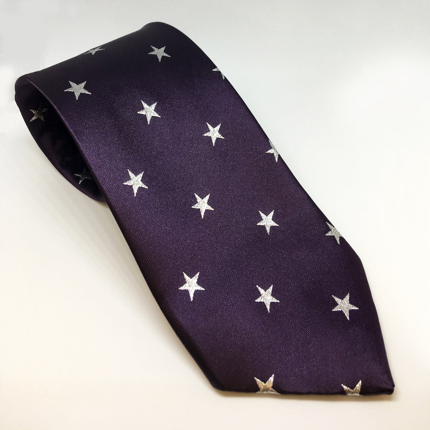 Stars Show Tie - Junior Purple/Silver