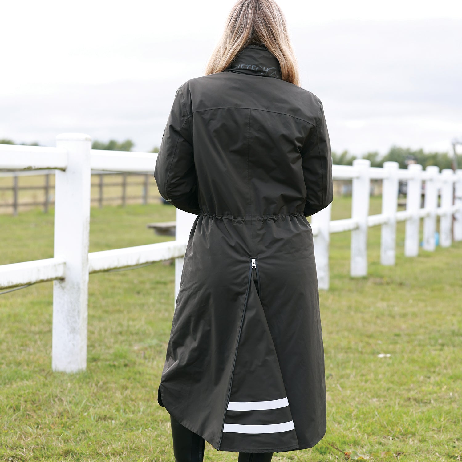 Equetech Utopia Luxe Long Waterproof Riding Coat - Alpine back