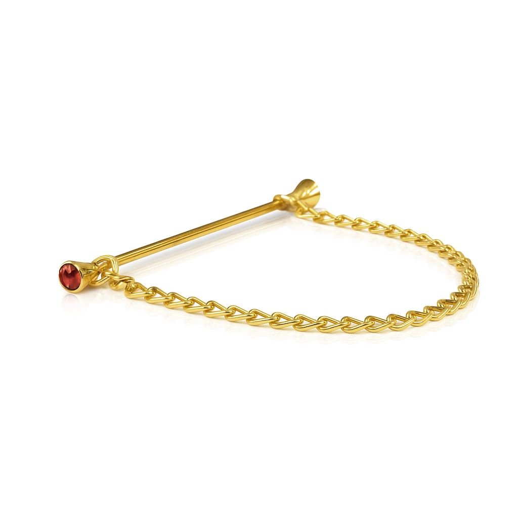 Crystal Showing Collar Pin & Chain - Equetech