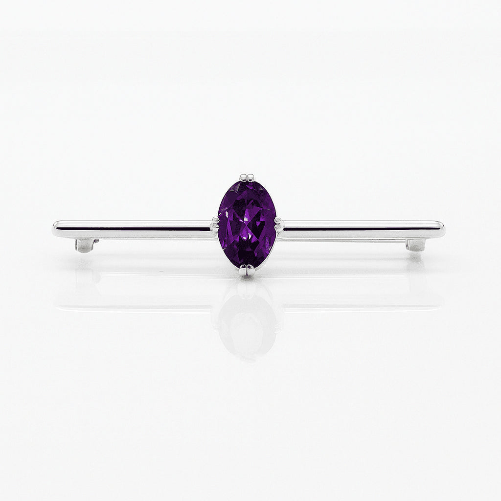 Deluxe Amethyst Stock Pin - Equetech
