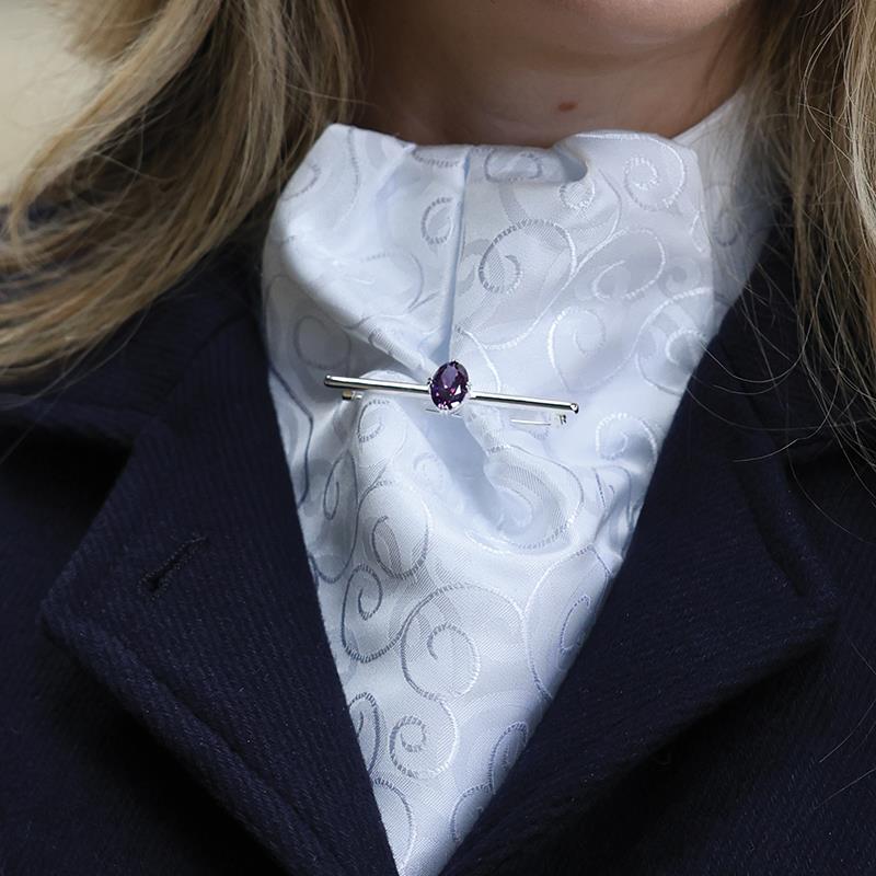 Deluxe Amethyst Stock Pin - Equetech