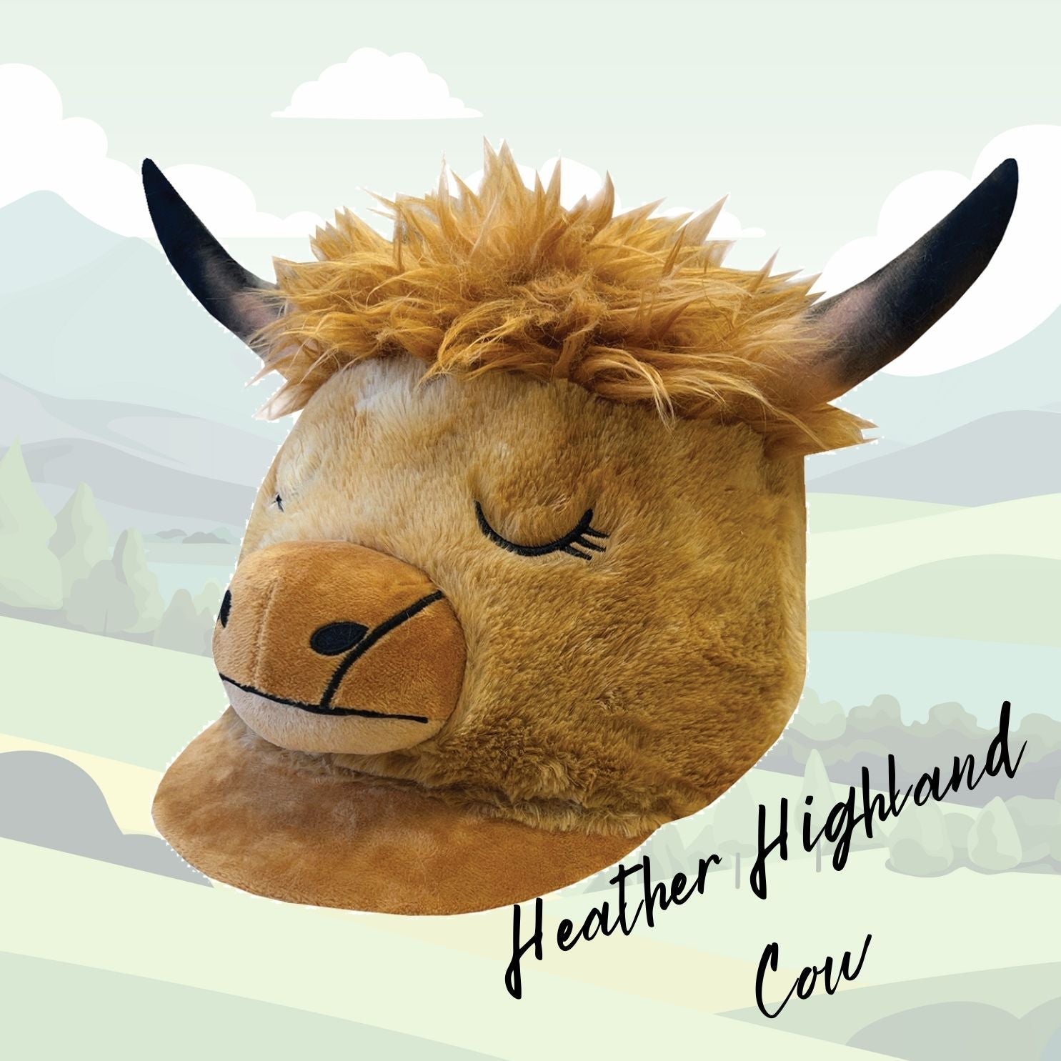 Heather Highland Cow Hat Silk - Equetech