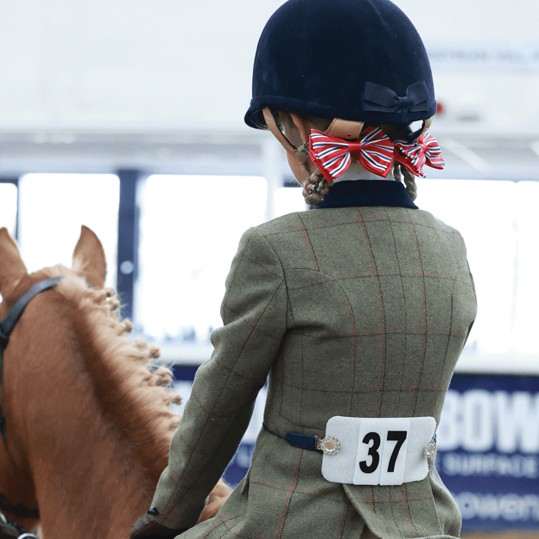 Luxury Regent Striped Show Bow Ribbons - Pair - Equetech