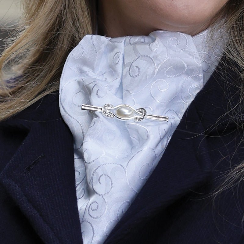 Pearl & Horseshoes Stock Pin - Equetech