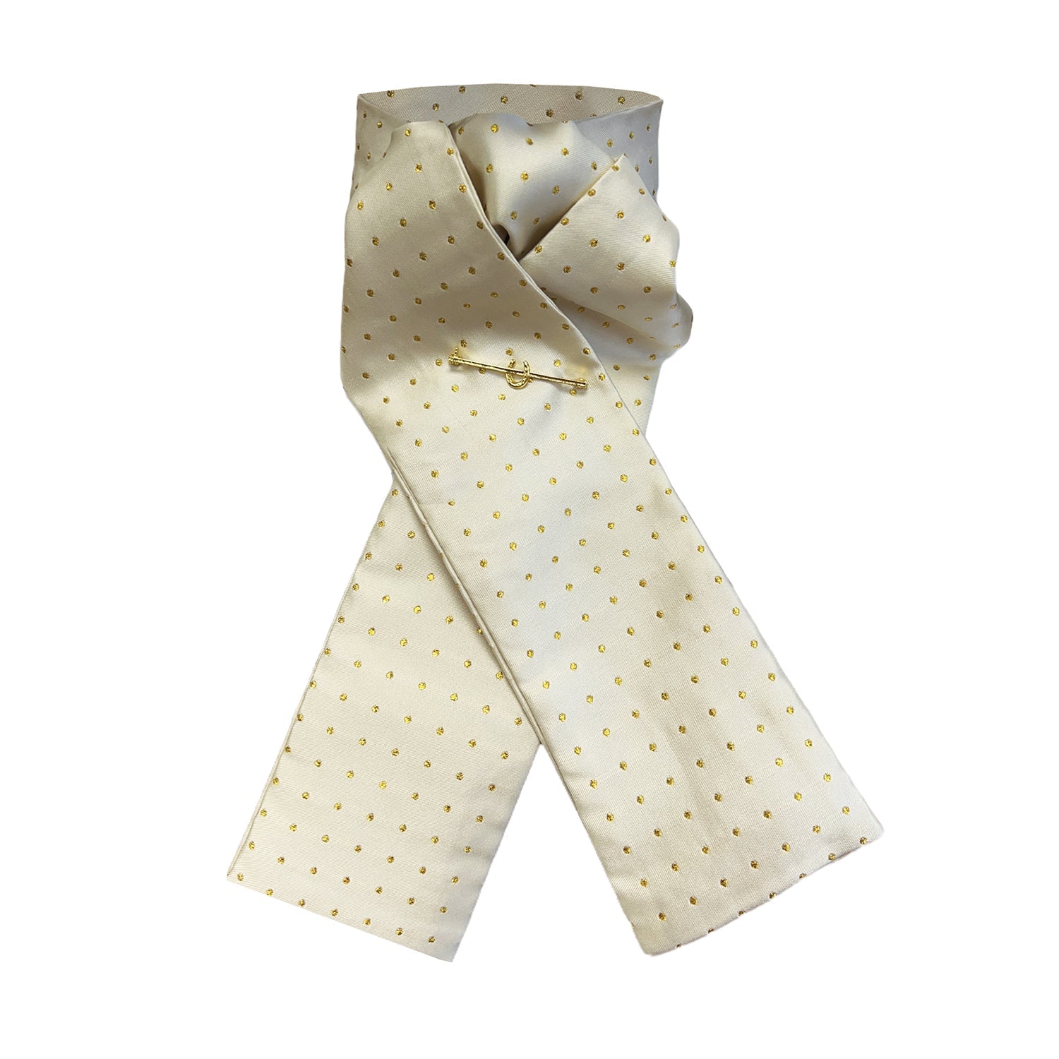 Pin Spot Riding Stock - Cream/Gold - Equetech