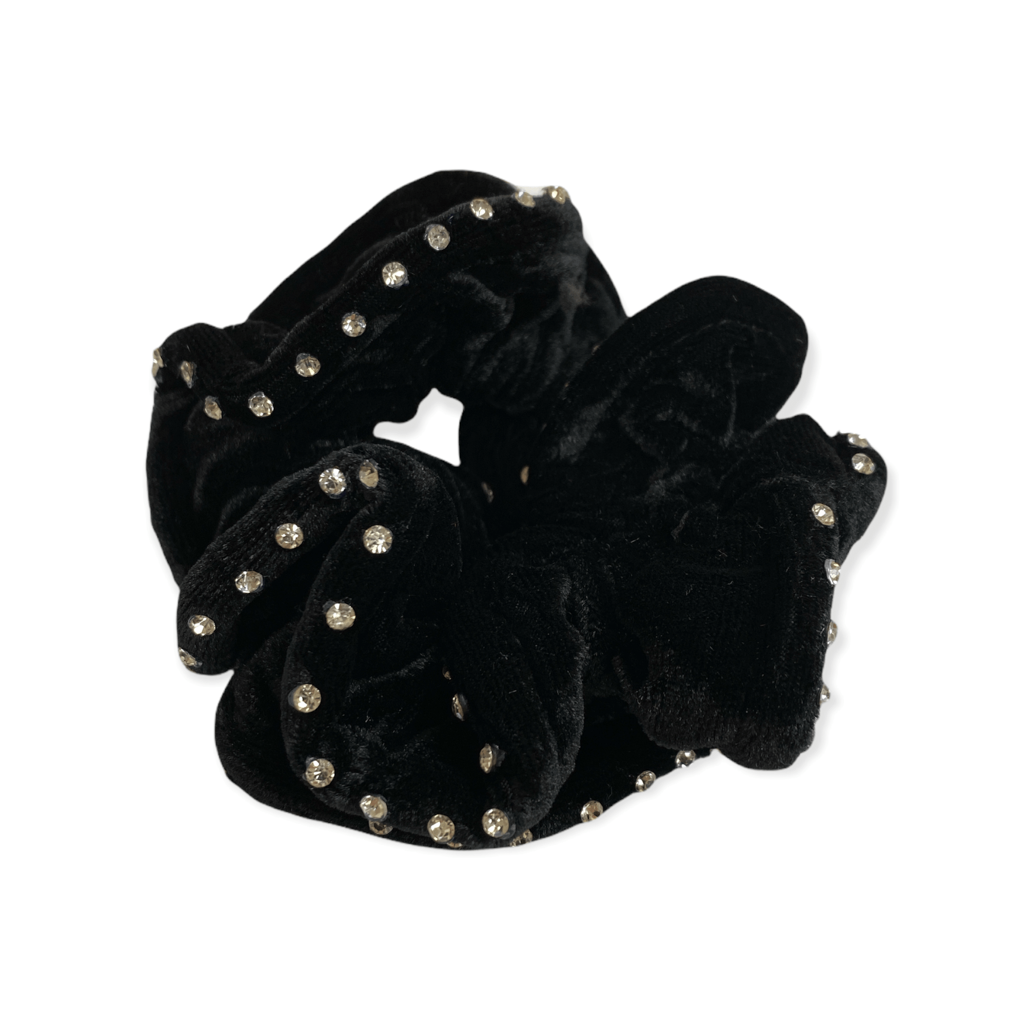 Velvet / Crystal Hair Scrunchies - Black - Equetech