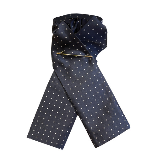 Ready-Tied Stock - Pin Spot - Navy/White Adults