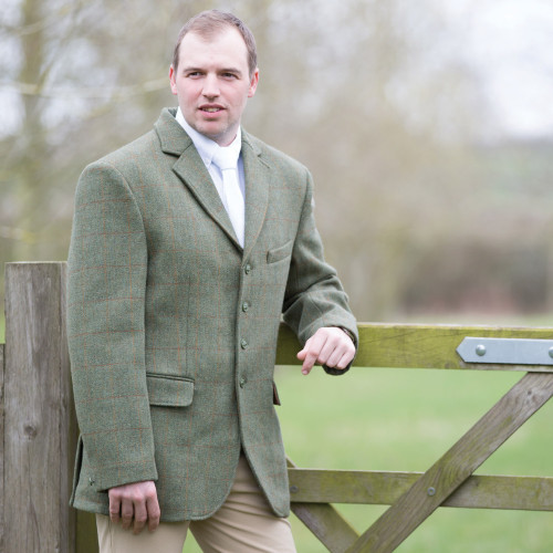 Mens Claydon Tweed Riding Jacket - Green 38