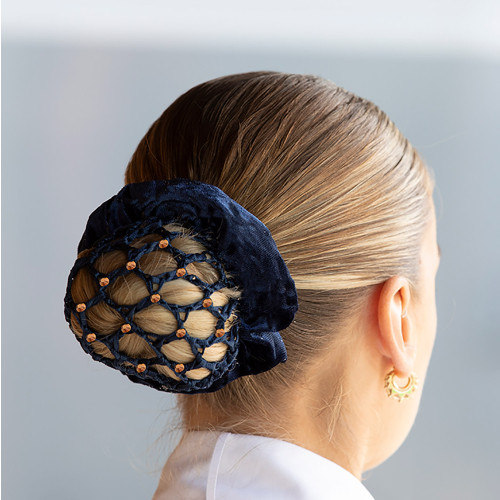 by Equetech Navy Blue & Gold Colour Horse Riding Hair Scrunchie 
