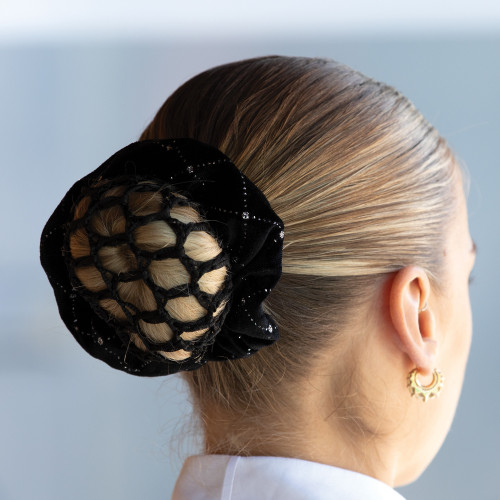 Details about   Ladies Net Hair Bun Soft Strass Show Bow Horse Riding Competition Accessories 