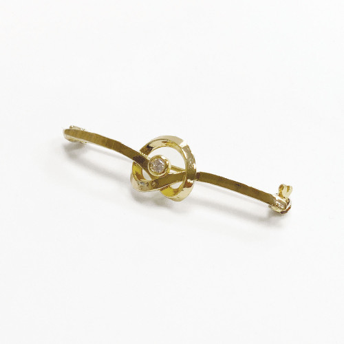 Twirl Crystal Stock Pin - Gold