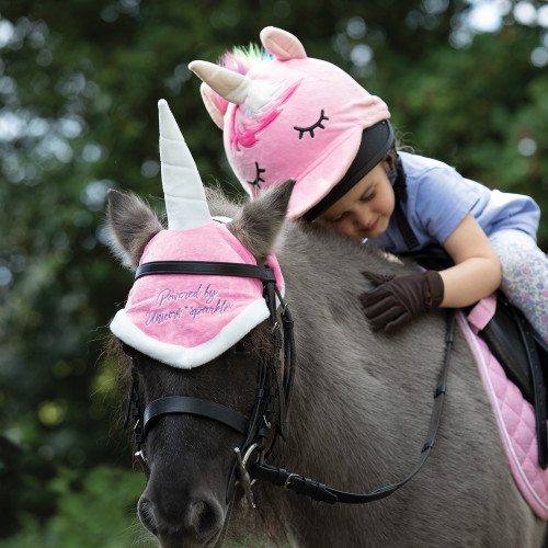 Unicorn Horse Hood Bonnet - Pink/White Pony